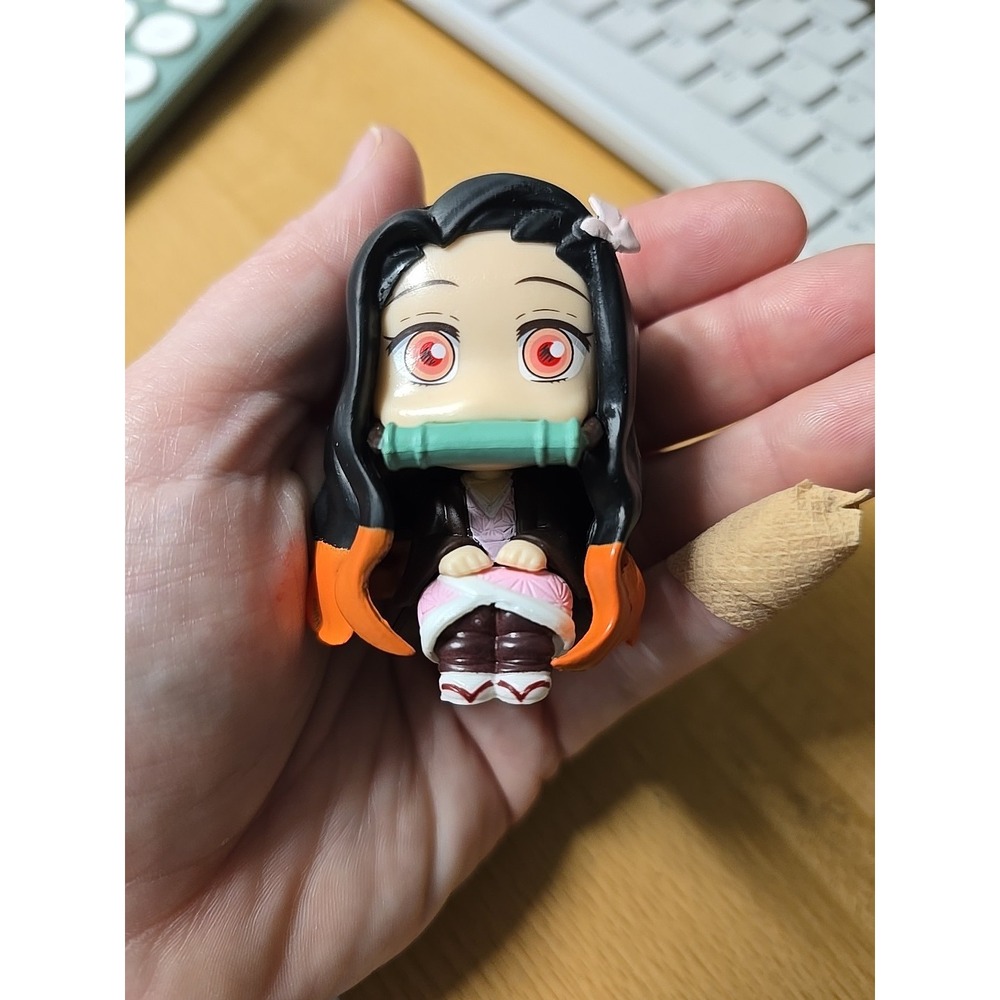 Demon Slayer Nezuko Kamado Figure Used Small 2 Pc Comes Apart Statue Decor Sits